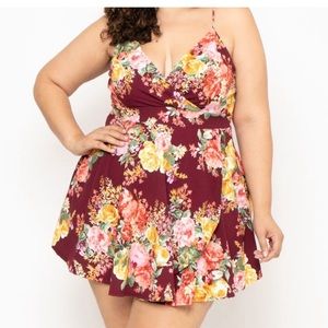 Curvy Sense Floral Skater Dress